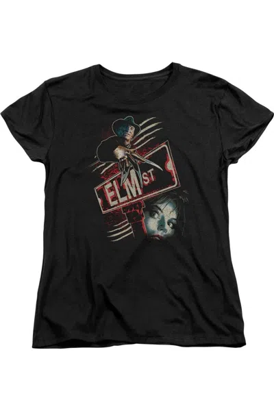 Gildan Nightmare On Elm Street Elm St Short Sleeve Women´s Tee / T-shirt In Black