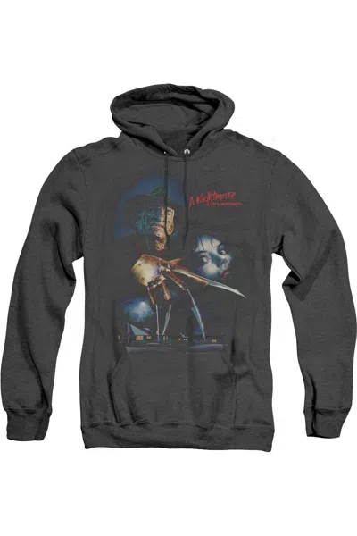 Gildan Nightmare On Elm Street Elm Street Poster Adult Heather Hoodie / Hooded Sweatshirt In Black