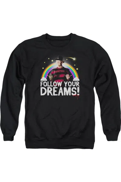 Gildan Nightmare On Elm Street Follow Your Dreams Adult Crewneck Sweatshirt In Black