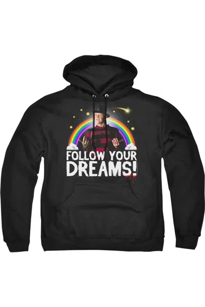 Gildan Nightmare On Elm Street Follow Your Dreams Adult Pull Over Hoodie In Black