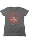 Gildan Nightmare On Elm Street Freddy Circle Short Sleeve Women´s Tee / T-shirt In Pink
