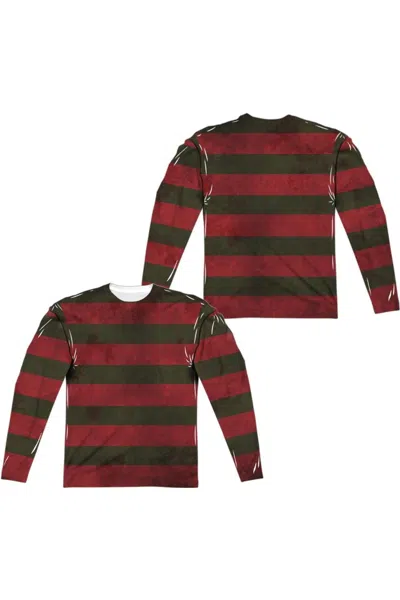 Gildan Nightmare On Elm Street Freddy Sweater Long Sleeve Adult Poly Crew Tee / T-shirt In White