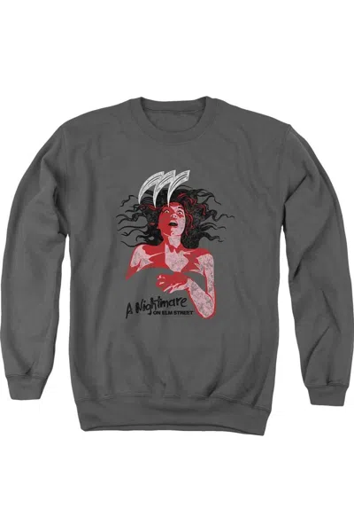 Gildan Nightmare On Elm Street Illustrated European Poster Adult Crewneck Sweatshirt In Pink