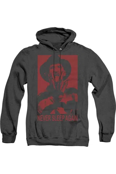 Gildan Nightmare On Elm Street Never Sleep Again Adult Heather Hoodie / Hooded Sweatshirt In Black