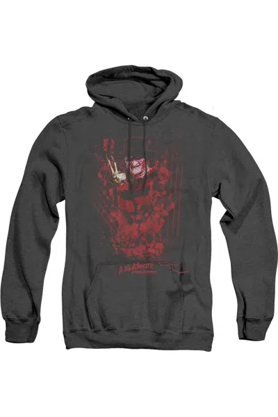 Gildan Nightmare On Elm Street One Two Freddys Coming For You Adult Heather Hoodie / Hooded Sweatshirt In Black