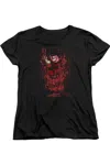 Gildan Nightmare On Elm Street One Two Freddy´s Coming For You Short Sleeve Womens T-shirt In Black