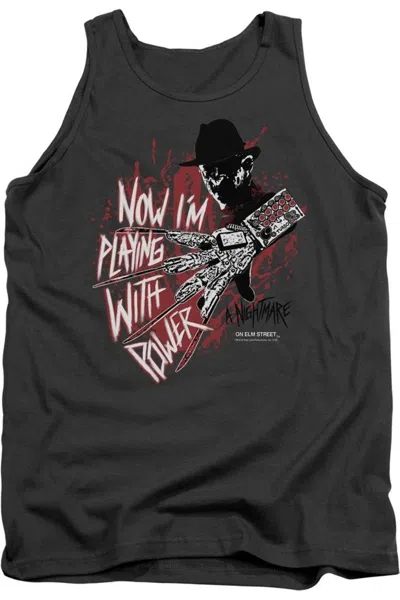 Gildan Nightmare On Elm Street Playing With Power Adult Tank Top In Black