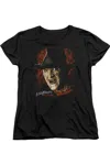 Gildan Nightmare On Elm Street Worst Nightmare Short Sleeve Womens Tee / T-shirt In Black