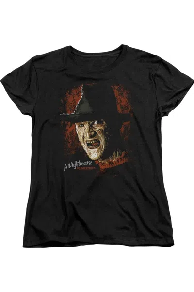 Gildan Nightmare On Elm Street Worst Nightmare Short Sleeve Womens Tee / T-shirt In Black
