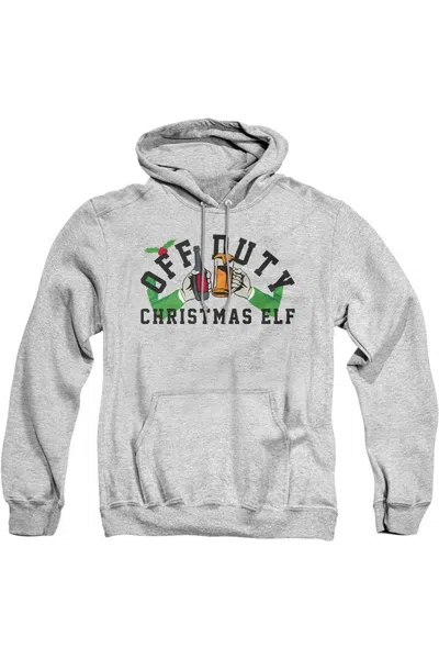Gildan Off Duty Christmas Elf Unisex Adult Pullover Hoodie In Gray