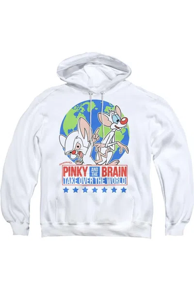Gildan Pinky And The Brain Campaign Adult Pull Over Hoodie / Hooded Sweatshirt In White