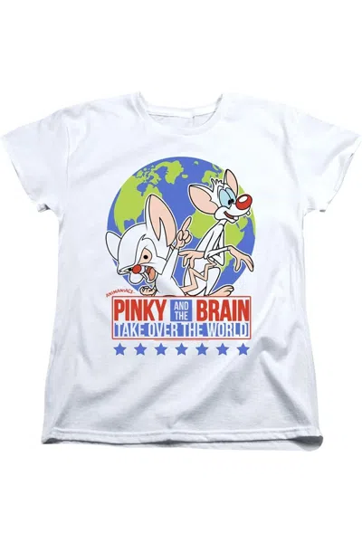 Gildan Pinky And The Brain Campaign Short Sleeve Women´s Tee / T-shirt In White