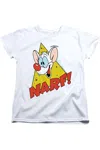 Gildan Pinky And The Brain Narf Short Sleeve Women´s Tee / T-shirt In White