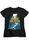 Gildan Pinky And The Brain Ol Standard Short Sleeve Women´s Tee / T-shirt In Black