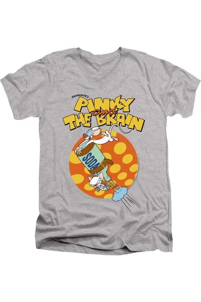 Gildan Pinky And The Brain Soda Short Sleeve Adult V Neck Premium Cotton Tee / T-shirt In Multi