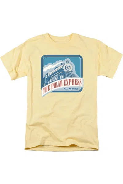 Gildan Polar Express All Aboard Short Sleeve Adult Tee / T-shirt In Yellow