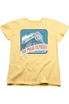 Gildan Polar Express All Aboard Short Sleeve Womens Tee / T-shirt In Yellow