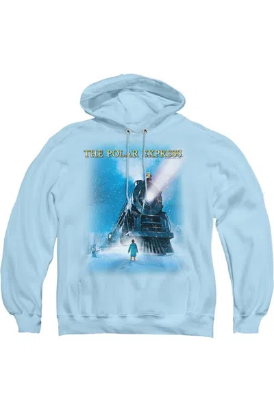 Gildan Polar Express Big Train Adult Pull Over Hoodie / Hooded Sweatshirt In Blue