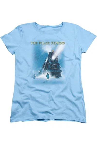 Gildan Polar Express Big Train Short Sleeve Womens Tee / T-shirt In Blue