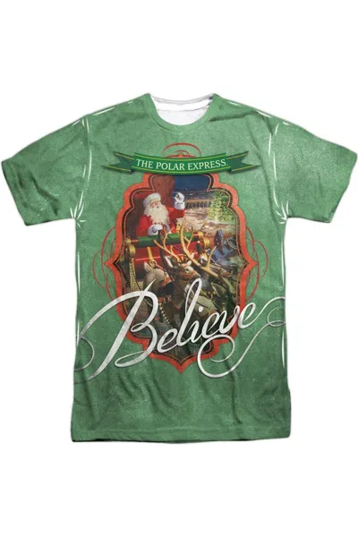 Gildan Polar Express Santa Short Sleeve Adult Poly Crew Tee / T-shirt In White