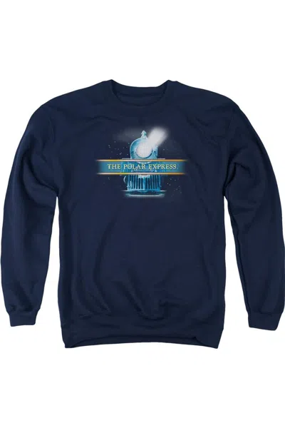 Gildan Polar Express Train Logo Adult Crewneck Sweatshirt In Blue