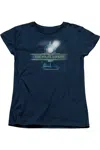 Gildan Polar Express Train Logo Short Sleeve Womens Tee / T-shirt In Blue