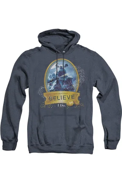 Gildan Polar Express True Believer Adult Heather Hoodie / Hooded Sweatshirt In Blue