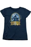 Gildan Polar Express True Believer Short Sleeve Womens Tee / T-shirt In Blue