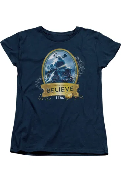 Gildan Polar Express True Believer Short Sleeve Womens Tee / T-shirt In Blue