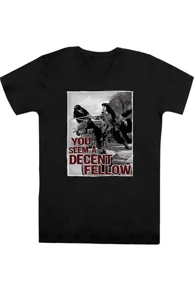 Gildan Princess Bride Fellow Short Sleeve Adult V Neck Premium Cotton Tee / T-shirt In Black