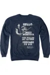 Gildan Princess Bride Hello Again Adult Crewneck Sweatshirt In Blue