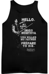 Gildan Princess Bride Hello Again Adult Tank In Black