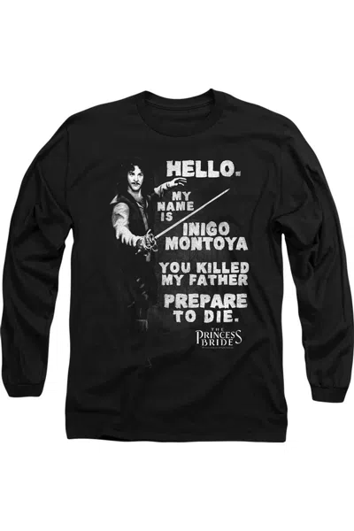 Gildan Princess Bride Hello Again Long Sleeve Adult Tee / T-shirt In Black