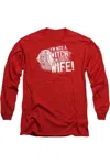Gildan Princess Bride Not A Witch Long Sleeve Adult Tee / T-shirt In Red
