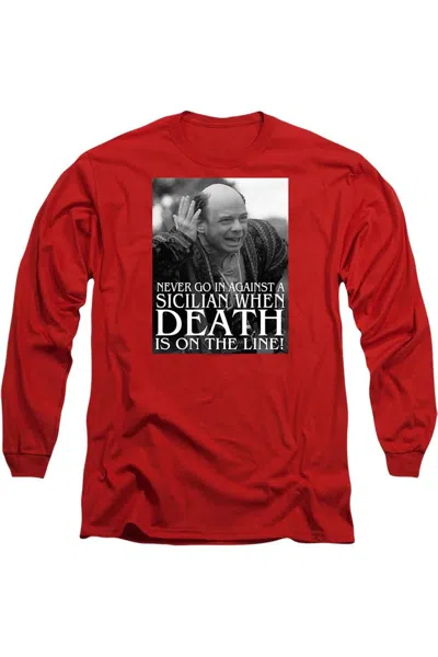 Gildan Princess Bride Sicilian Long Sleeve Adult Tee / T-shirt In Red