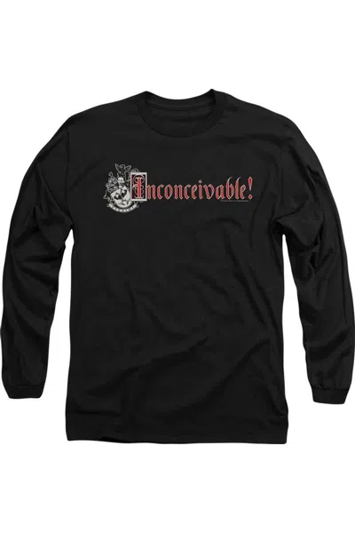 Gildan Kids' Princess Bride Vizzini Crest Long Sleeve Adult Tee / T-shirt In Black