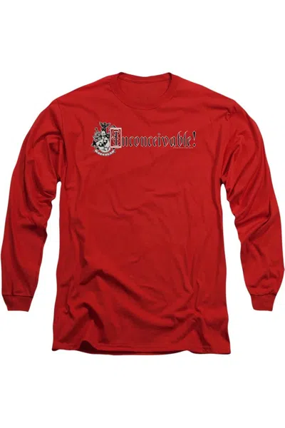 Gildan Kids' Princess Bride Vizzini Crest Long Sleeve Adult Tee / T-shirt In Red