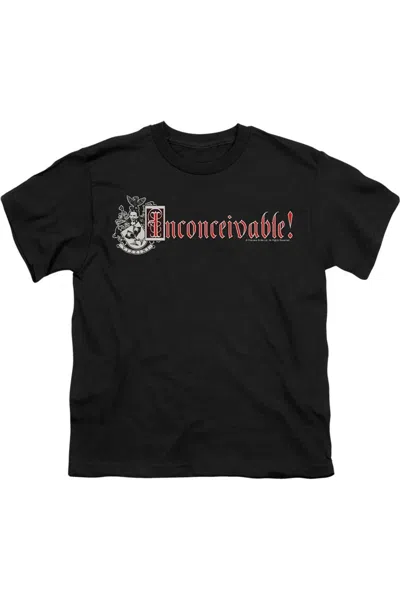 Gildan Kids' Princess Bride Vizzini Crest Short Sleeve Juvenile Tee / T-shirt In Black
