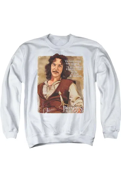 Gildan Princess Bride Word Adult Crewneck Sweatshirt In White