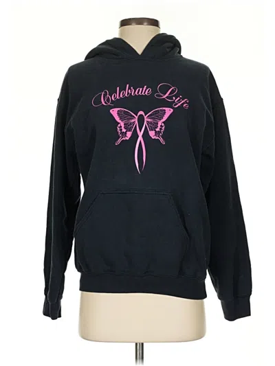 Pre-owned Gildan Pullover Hoodie In Black