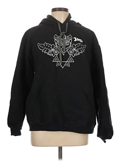 Pre-owned Gildan Pullover Hoodie In Black