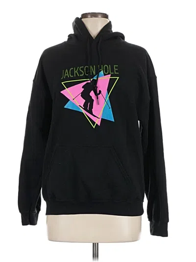 Pre-owned Gildan Pullover Hoodie In Black