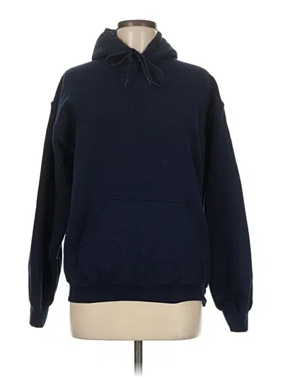 Pre-owned Gildan Pullover Hoodie In Blue