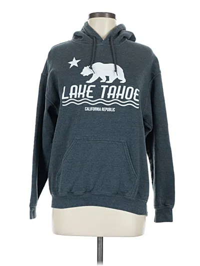 Pre-owned Gildan Pullover Hoodie In Blue