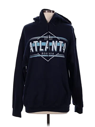Pre-owned Gildan Pullover Hoodie In Blue