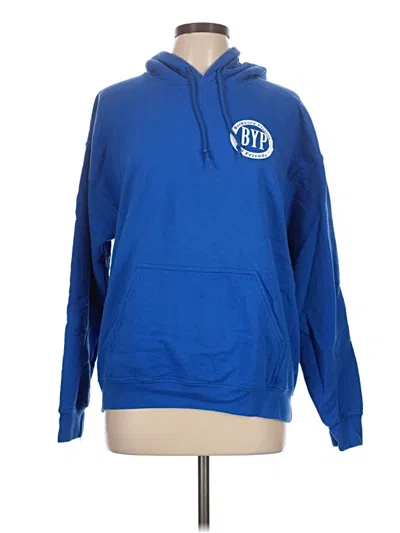 Pre-owned Gildan Pullover Hoodie In Blue