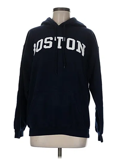 Pre-owned Gildan Pullover Hoodie In Blue
