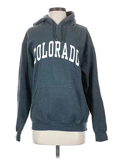 Pre-owned Gildan Pullover Hoodie In Blue