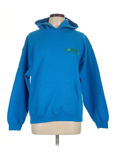 Pre-owned Gildan Pullover Hoodie In Blue