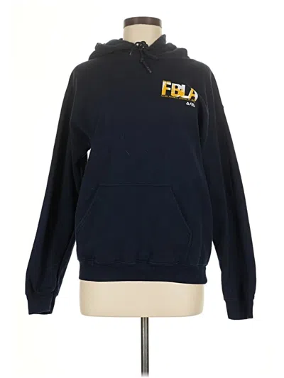 Pre-owned Gildan Pullover Hoodie In Blue